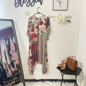 Colorful patchwork boho beach dress